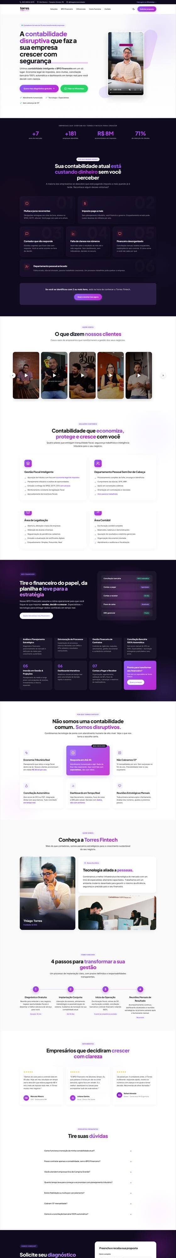 Site Torres Contabilidade, criado pela Psy Comunic